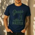 Push Lawn Mower Legend Grass Master Dad Mowing Men's Casual T-Shirt Navy