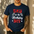 Race Car Dad Of The Birthday Boy Racing Family Pit Crew Men's Casual T-Shirt Navy