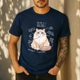 Ragdoll Cat Anatomy Cute Pet Mom Dad Cream Bicolor Men's Casual T-Shirt Navy
