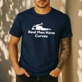 Real Men Have Curves Dad Body Men's Casual T-Shirt Navy