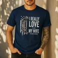 I Really Love It When My Wife Lets Me Go Hunting Dad Men's Casual T-Shirt Navy