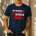 Red Cheer Dad Family Father Cheerleader Squad Men's Casual T-Shirt Navy