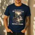 Retirement Plan On Hunting & Fishing Fisherman Hunter Dad Men's Casual T-Shirt Navy