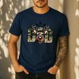 Retro Camo Dad Hunting Camouflage Deer Matching Men's Casual T-Shirt Navy