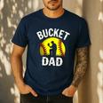 Retro Daddy Bucket Dad Softball Girl Men's Casual T-Shirt Navy Retro Daddy Bucket Dad Softball Girl Men's Casual T-Shirt Navy