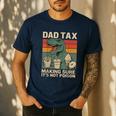 Retro Father's Day Dad Tax Making Sure It's Not Poison T Rex Men's Casual T-Shirt Navy