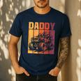 Retro Monster Truck Daddy Matching Family Birthday Party Men's Casual T-Shirt Navy Retro Monster Truck Daddy Matching Family Birthday Party Men's Casual T-Shirt Navy