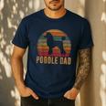 Retro Poodle Dad Dog Owner Pet Poodle Father Men's Casual T-Shirt Navy Retro Poodle Dad Dog Owner Pet Poodle Father Men's Casual T-Shirt Navy