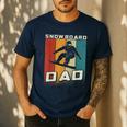 Retro Snowboard Dad Snowboarding Father Snowboarder Dad Men's Casual T-Shirt Navy