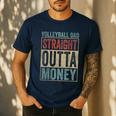 Retro Volleyball Dad Straight Outta Money Men's Casual T-Shirt Navy