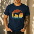 Rhodesian Ridgeback Vintage Retro Dog Mom Dad Men's Casual T-Shirt Navy