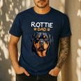Rottie Dad Rottweiler Dog Men's Casual T-Shirt Navy