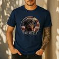 Rottie Dog Mom Dad 'Merica Rottweiler Men's Casual T-Shirt Navy