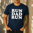 Run Dad Run Marathon Running Spectator Shirt T-Shirt Men's Casual T-Shirt Navy
