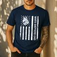Shepherd Dad USA Flag White German Shepherd Men's Casual T-Shirt Navy Shepherd Dad USA Flag White German Shepherd Men's Casual T-Shirt Navy