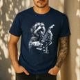 Shih Tzu Dog Playing Electric Guitar Rock Dog Dad Men Women Kids Men's Casual T-Shirt Navy Shih Tzu Dog Playing Electric Guitar Rock Dog Dad Men Women Kids Men's Casual T-Shirt Navy
