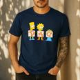 The Simpsons Father's Day Bart Lisa Maggie Dad Birthday Men's Casual T-Shirt Navy