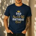 Sixteen Squad Bday Party Dad Of Sweet 16th Birthday Queen Men's Casual T-Shirt Navy