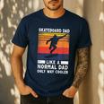 Skateboard Like A Normal Dad Vintage 80S 90S Retro Men's Casual T-Shirt Navy
