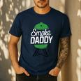 Smoke Daddy Green Egg Pitmaster Dad Tshirt BBQ Grill Men's Casual T-Shirt Navy