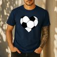 Soccer Ball Heart Idea For Mom Dad Kids T-Shirt Men's Casual T-Shirt Navy Soccer Ball Heart Idea For Mom Dad Kids T-Shirt Men's Casual T-Shirt Navy