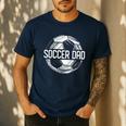 Soccer Dad Family Matching Team Player Sport Lover Papa Men's Casual T-Shirt Navy