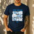 Sonic The Hedgehog Father's Day Dad Qualities Distressed Men's Casual T-Shirt Navy