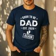 Soon To Be Dad Again Promoted To Dad Again 2026 Men's Casual T-Shirt Navy Soon To Be Dad Again Promoted To Dad Again 2026 Men's Casual T-Shirt Navy