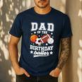 Sports Dad Of The Birthday Baller Sports Family Party Men's Casual T-Shirt Navy