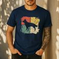 Square Retro German Shepherd Owner Dog Shepard Dad Mom Men's Casual T-Shirt Navy Square Retro German Shepherd Owner Dog Shepard Dad Mom Men's Casual T-Shirt Navy