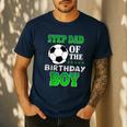 Step Dad Of The Birthday Boy Soccer Stars Outfit Men's Casual T-Shirt Navy