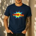 Super Dad Family Matching Superhero Comics Set Fathers Day Men's Casual T-Shirt Navy