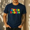 Super Gamer Dad Unleashed Celebrating Fatherly Powers Men's Casual T-Shirt Navy Super Gamer Dad Unleashed Celebrating Fatherly Powers Men's Casual T-Shirt Navy