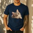 Tabby Cat Mom Dad Pet Shop Tabby Cats Kitten Tabby Cat Men's Casual T-Shirt Navy