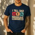 I Tell Dad Jokes Periodically Retro Papa Fathers Day Men Men's Casual T-Shirt Navy