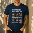 Things I Do In My Spare Time German Shepherd Dog Dad Mom Men's Casual T-Shirt Navy
