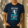 Never Thought I'd Be Wearing a Mermaid Dad Small Men's Casual T-Shirt Navy