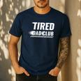Tired Dad Club Maze Track Back 2 Sided Men's Casual T-Shirt Navy Tired Dad Club Maze Track Back 2 Sided Men's Casual T-Shirt Navy