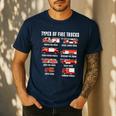 Toddler Boy Types Of FireTruck Firefighter Baby Dad Fireman Men's Casual T-Shirt Navy