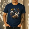 Tortie Cat Owner Flowers Tortie Cat Mom Tortie Cat Dad Men's Casual T-Shirt Navy
