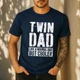Twin Dad Shirt Men Dad Of Twins Fathers Day Men's Casual T-Shirt Navy