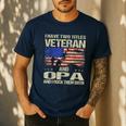 I Have Two Titles Veteran And Opa Dad Papa Grandpa Men's Casual T-Shirt Navy I Have Two Titles Veteran And Opa Dad Papa Grandpa Men's Casual T-Shirt Navy