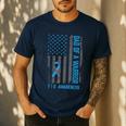 Type 1 Diabetes Awareness T1D Dad Of Warrior Type 1 Diabetic Men's Casual T-Shirt Navy