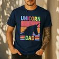 Unicorn Birthday Outfit Dad Unicorn Costume Bday Dad Unicorn Men's Casual T-Shirt Navy