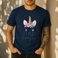 Unicorn Dad Of The Birthday Girl Shirt Matching Party Tee Men's Casual T-Shirt Navy