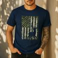 US Flag Deer Elk Buck Camoflage Hunting Hunter Dad Grandpa Men's Casual T-Shirt Navy US Flag Deer Elk Buck Camoflage Hunting Hunter Dad Grandpa Men's Casual T-Shirt Navy