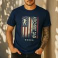 USA American Flag Archery Dad Men's Casual T-Shirt Navy