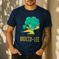 Vegetable Word Game Dad Joke Brocco-Lee Broccoli Men's Casual T-Shirt Navy
