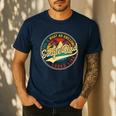 Vintage Awesome Single Dad Retro Fathers Day For Dad Grandpa Men's Casual T-Shirt Navy