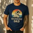 Vintage Chicken Dad Chicken Lovers Daddy Father's Day Men's Casual T-Shirt Navy